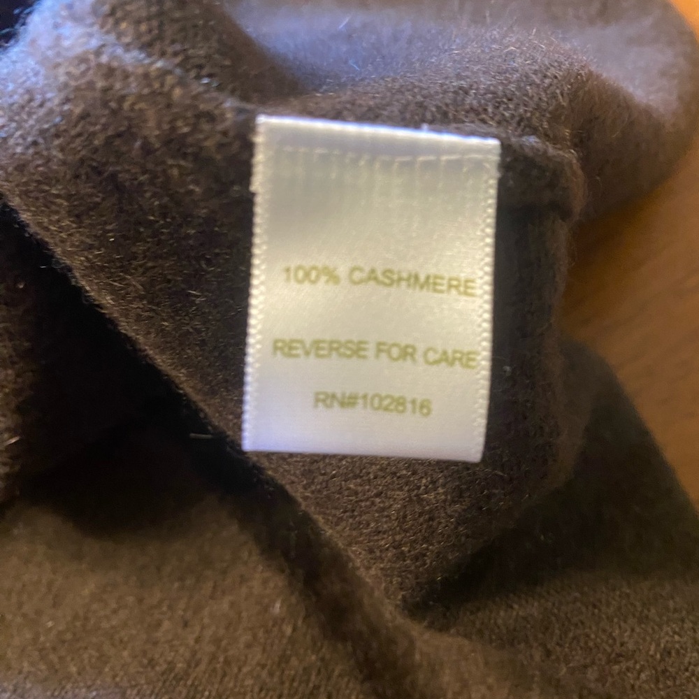Garnet Hill Chocolate Brown Cashmere Longline Cardigan - Picture 6 of 9